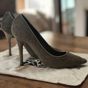 Isabel amaranth Furry Shoes w Original Box